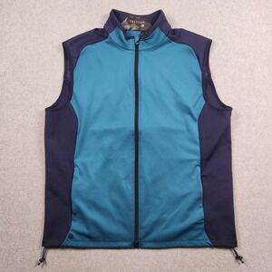 Greyson Vest Mens XL Blue Golf Sequoia Lux Full Zip Performance Wool Blend